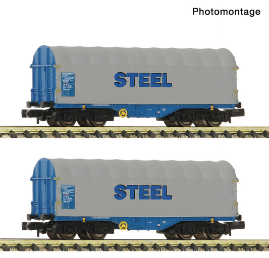 Fleischmann N 6660173 2 piece set: Slide tarpaulin wagons OBB era VI DC 2026 New Item