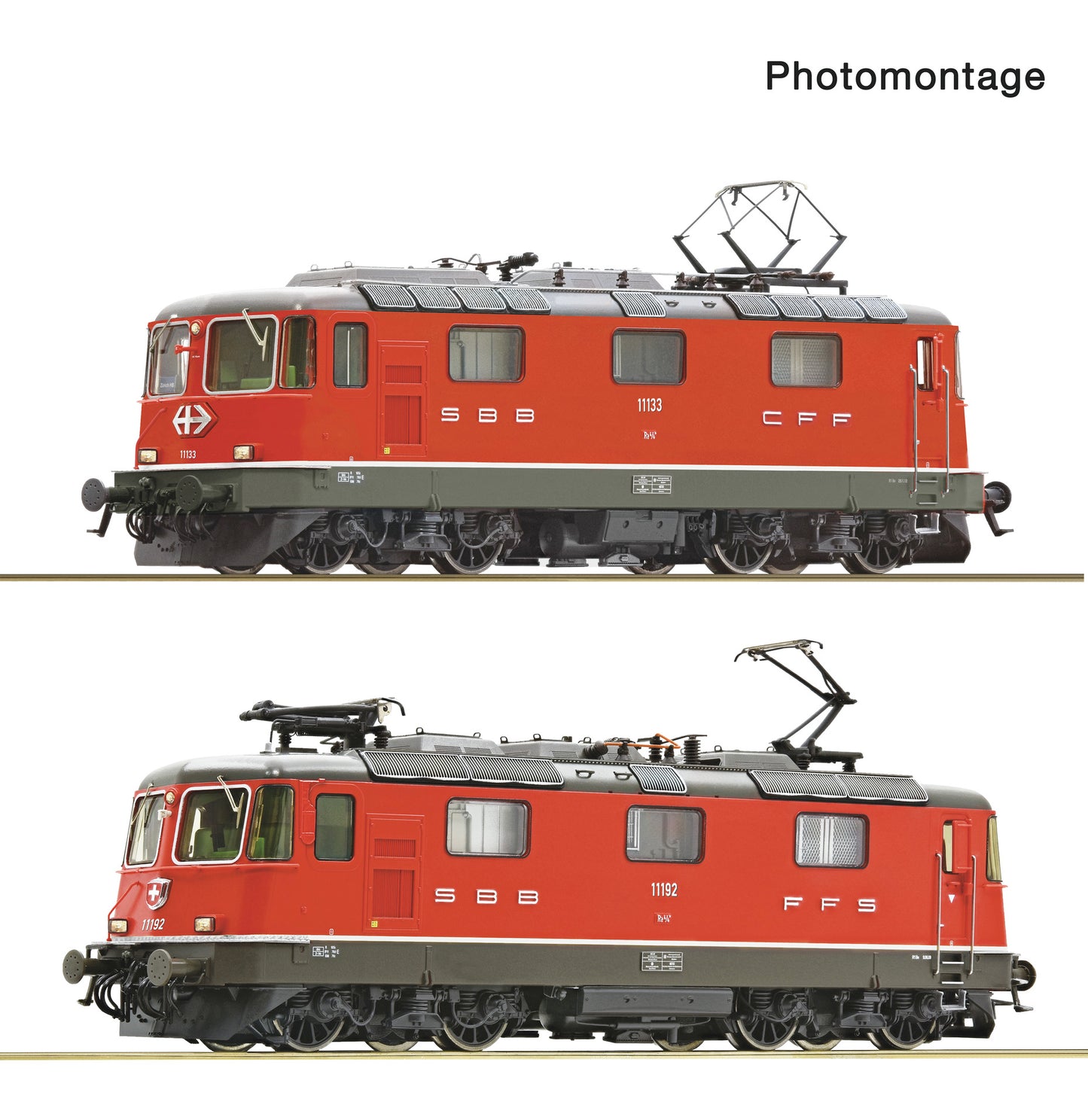 Roco HO 7500127 2 piece set: Electric locomotive Re 4/4 II  SBB   era 56 DC 2025 New Item