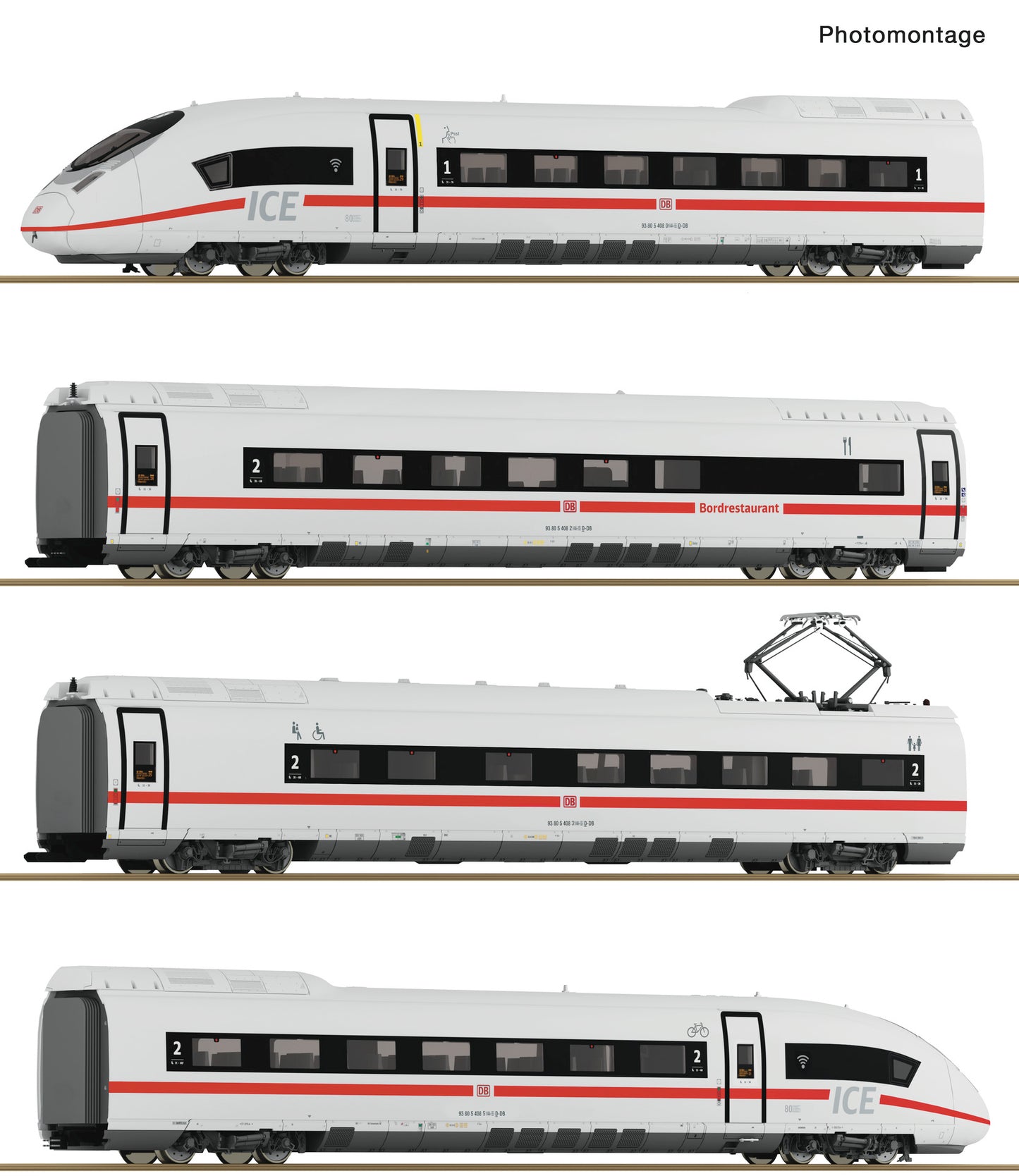 Roco HO 7710017 4 piece set: Electric multiple unit ICE 3neo (Class 408)  DB AG   era VI DC 2025 New Item