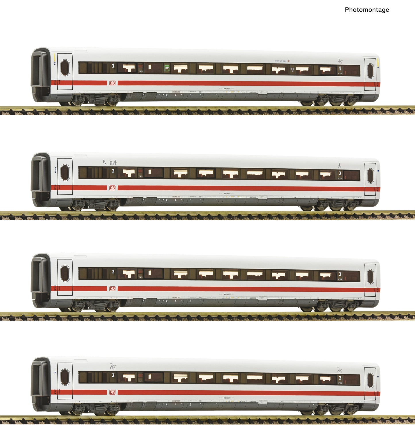 Fleischmann N 7760004 4-piece set: Additional wagons for ICE 2 (BR 402)  DB AG   era VI DC 2025 New Item