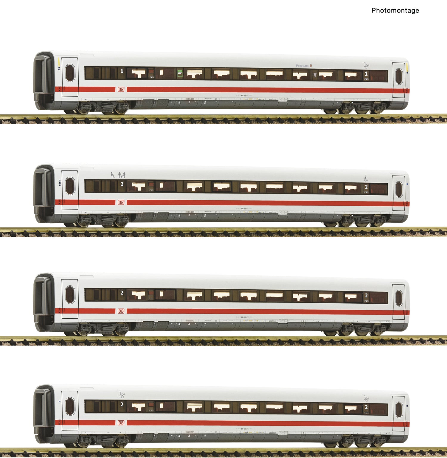 Fleischmann N 7760004 4-piece set: Additional wagons for ICE 2 (BR 402)  DB AG   era VI DC 2025 New Item