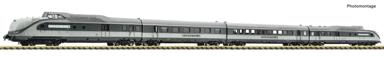 Fleischmann N 7770009 4 piece set: DMU class 601 'Zughotel'  RailAdventure   era VI DC  Fall 2025 New Item