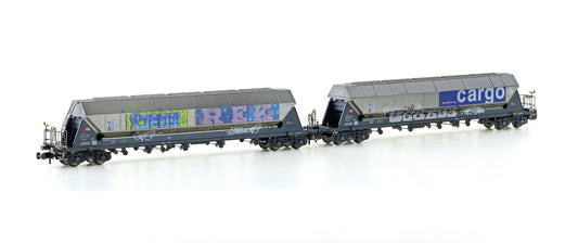 Hobbytrain N scale H23478 Set Silowagen Taggnpps SBB Cargo, Ep.VI, Graffiti