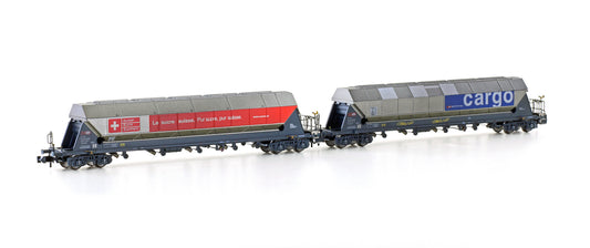 Hobbytrain N scale H23479 Set of 2 silo wagons Taggnpps SBB Cargo, Ep.VI, weathered