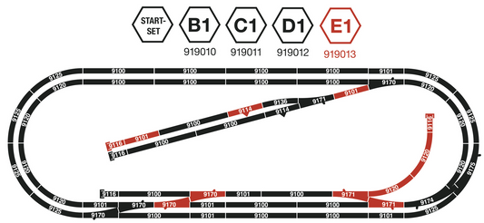 Fleischmann N 919013 track set E1