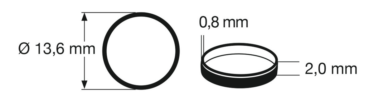 Fleischmann HO 648002 Traction Tires 10pcs  set  13,6 mm, width 2 mm