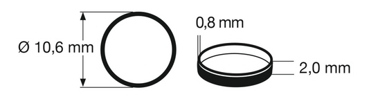 Fleischmann HO 648003 Traction Tires 10pcs set H0 10,6 mm, width 2 mm