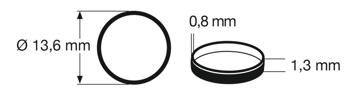 Fleischmann HO 648004 Traction Tires 10pcs set 13,6 mm, width 1,3 mm