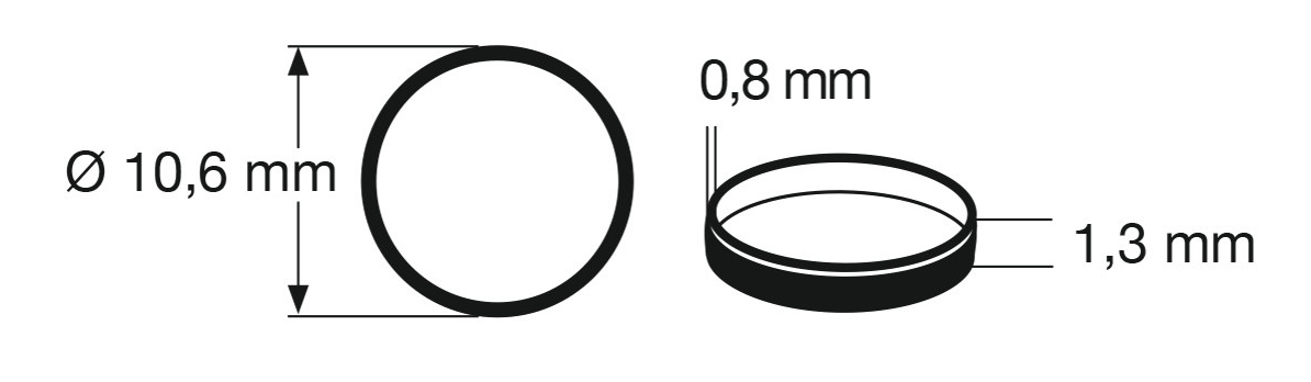 Fleischmann HO 648005 Traction Tires 10pcs set 10,6 mm, width 1,3 mm