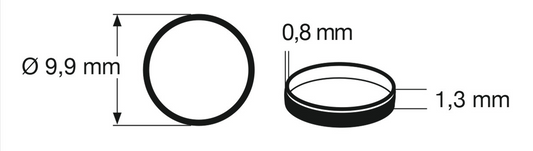 Fleischmann HO 648006 Traction Tires 10pcs set 9,9 mm, width 1,3 mm