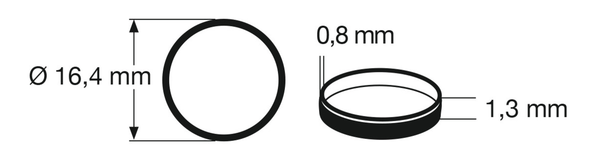 Fleischmann HO 648007 Traction Tires 10pcs set 16,4 mm, width 1,3 mm