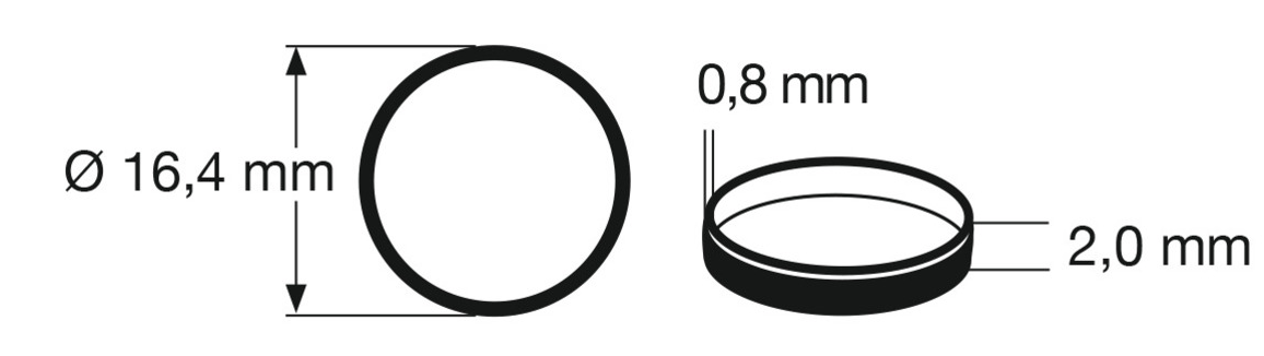 Fleischmann HO 648008 Traction Tires 10pcs set 16,4 mm, width 2 mm