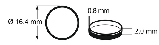 Fleischmann HO 648008 Traction Tires 10pcs set 16,4 mm, width 2 mm