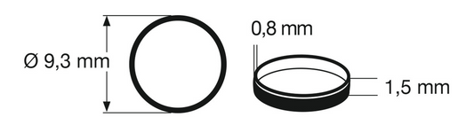 Fleischmann HO 648012 Traction Tires 10pcs set 9.3 mm, width 1.5 mm
