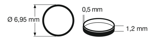 Fleischmann N 948005 Traction Tires 10pcs set 6,95 mm, width 1,2 mm.