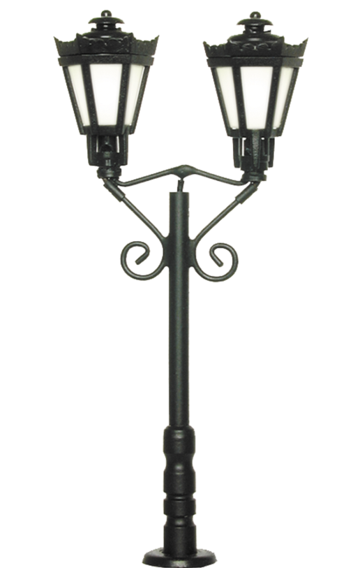 Viessmann HO 6073 Double Park Light black, 2 LEDs warm-white