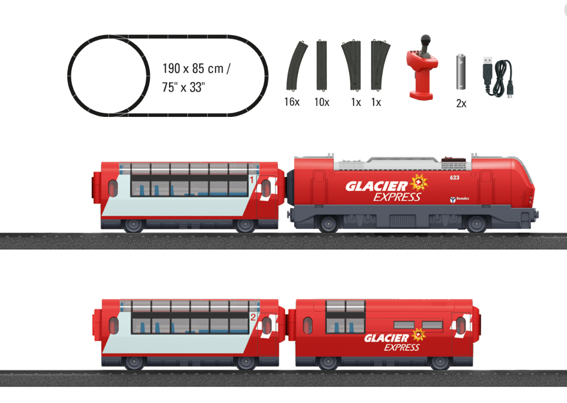 Marklin HO 29348 My World "Glacier Express" Starter Set