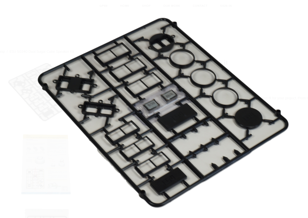 ESU HO 50340  Dual Sugar Cube Speaker set, 11x15mm, Modular Soundbox kit for 28mm, 20x40mm, 16x35mm