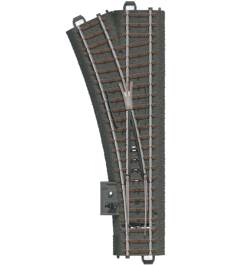 Marklin HO 24611 3-Rail C Track -- Manual Turnout - Left-Hand