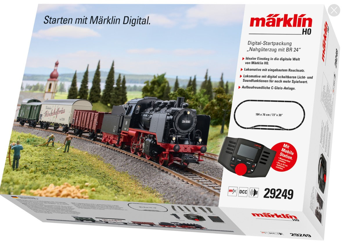 Marklin HO 29249 Short Haul Freight Train with a Class 24" Digital Starter Set