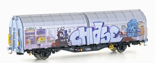 ALBERT MODELL HO 245039 SLIDING WALL CARRIAGE HBBILLNS SBB, EP.VI, GRAFFITI EDITION