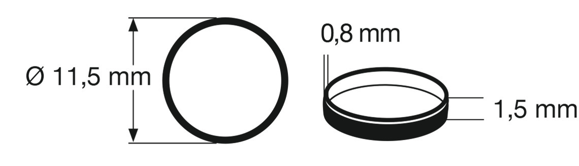 Fleischmann HO 648010 Traction Tires 10pcs set H0  11.5 mm, width 1.5 mm