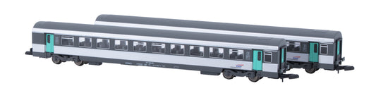 AZAR Z V01-CPP2 CORAIL Vtu coaches - nouvelle deco livery- 2nd Cl - set of 2 units SNCF V-VI
