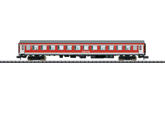 Trix N 15858 Type Bimz 546.8 IRE 2nd Class Coach - Ready to Run - Minitrix -- German Railroad DB AG (Era VI, red, white, gray)