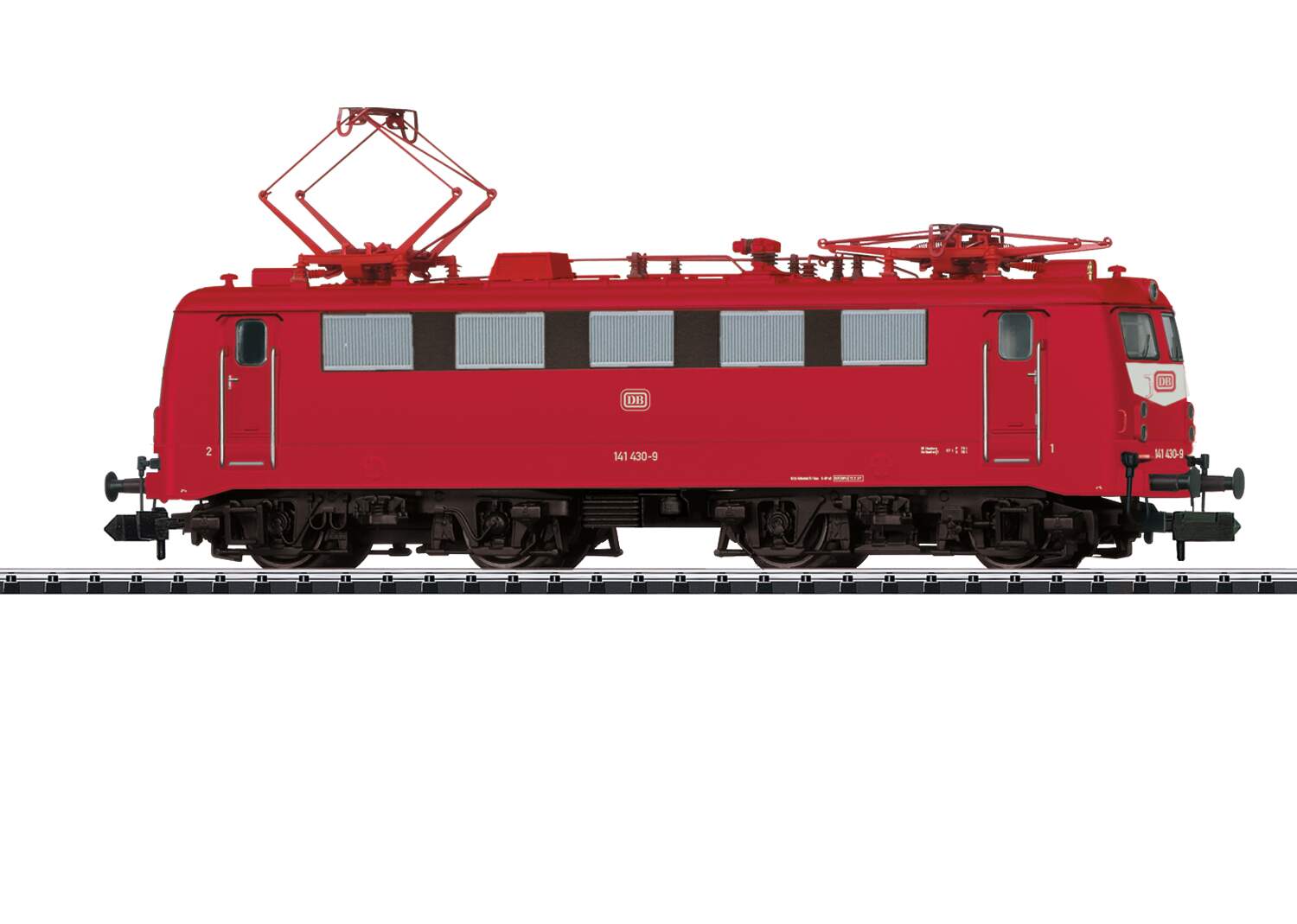 Trix N 16144 Class 141 Electric - Sound and DCC-SX - Minitrix -- German Federal Railroad DB 141 430-9 (Era IV 1987, red)
