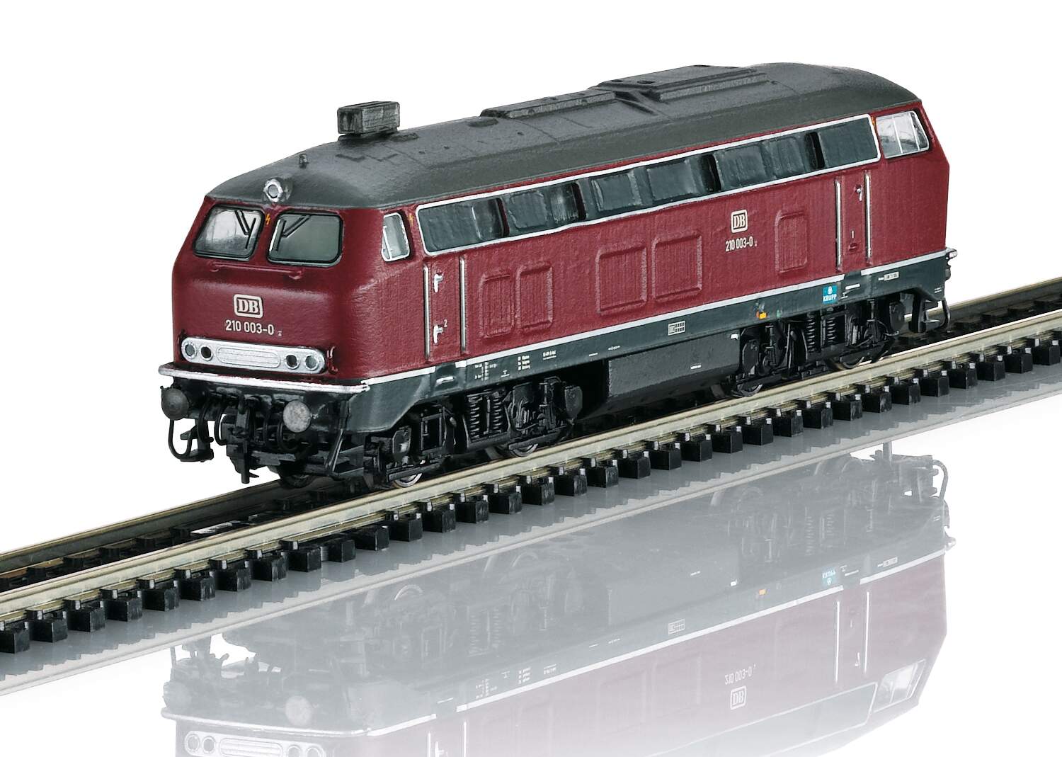 Trix N 16210 Class 210 Diesel - Insider -- German Federal Railroad DB 210 003-0 (Era III 1972, red, gray)