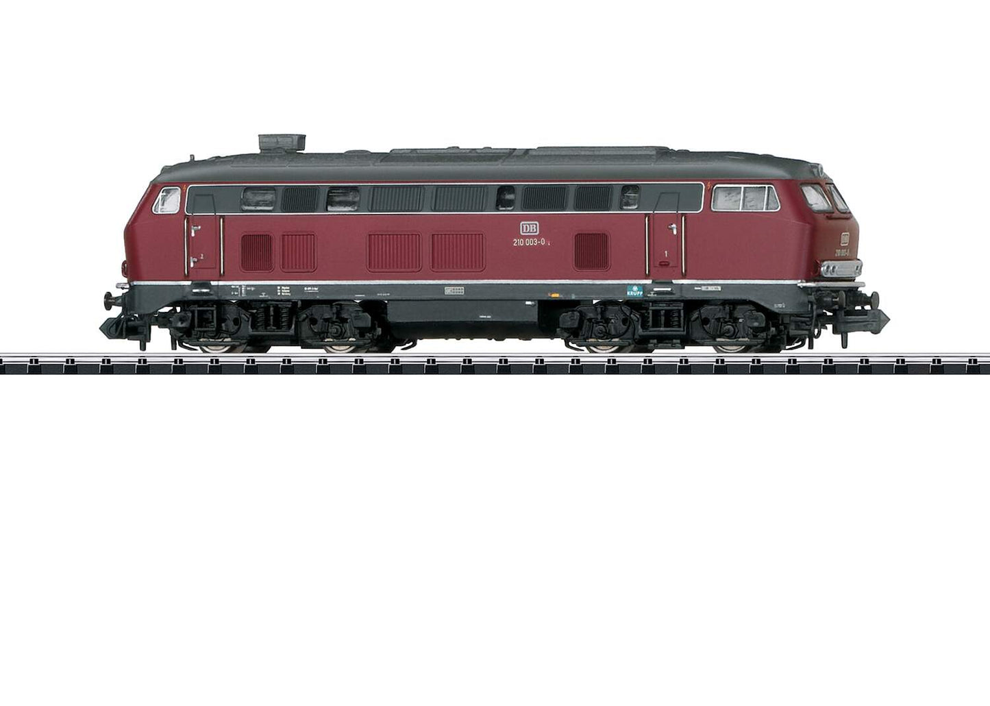 Trix N 16210 Class 210 Diesel - Insider -- German Federal Railroad DB 210 003-0 (Era III 1972, red, gray)