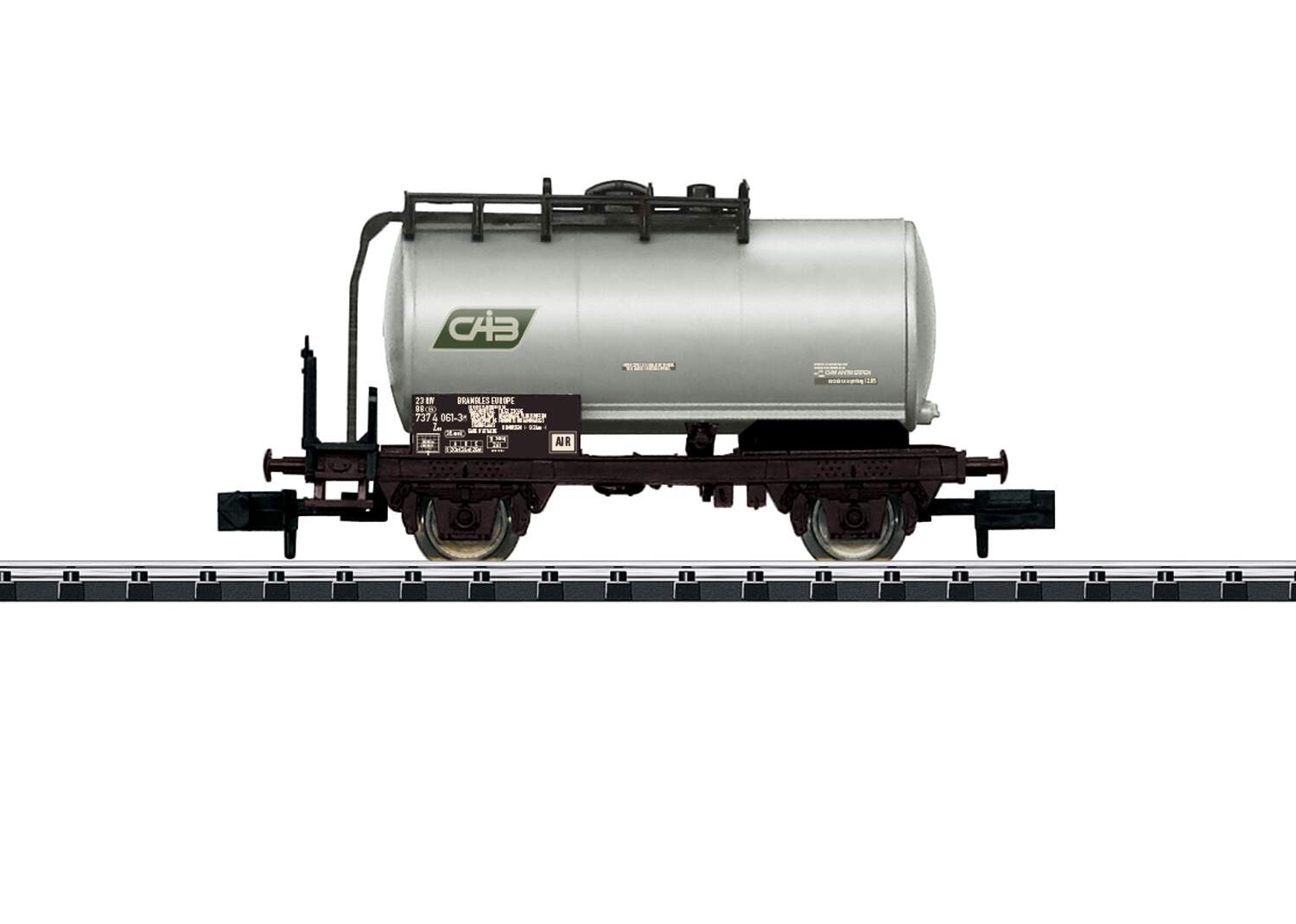 Trix N 18084 2-Axle Tank Car - Ready to Run - Hobby -- CAIB (Era V, gray, green)