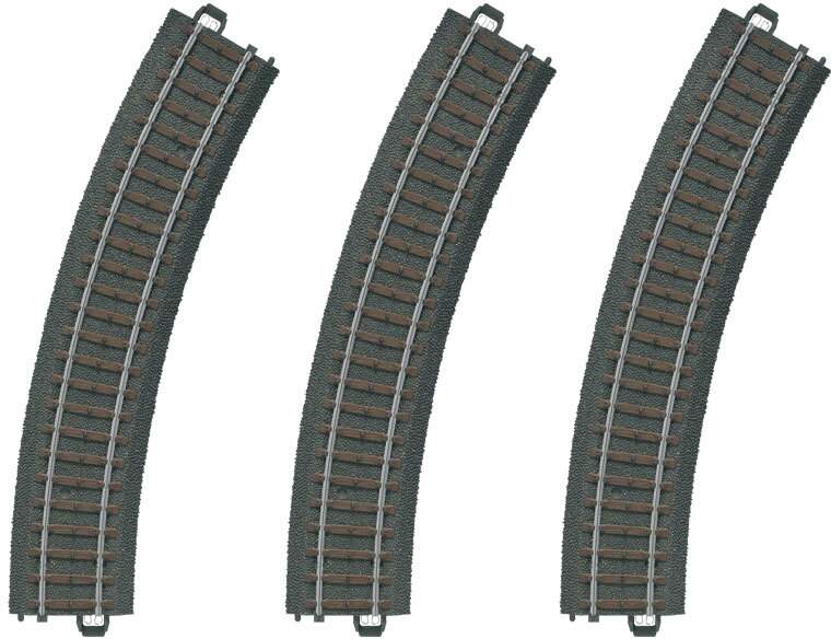 Marklin HO 20130 3-Rail C Track - My World -- Curved Sections pkg(3) 14-3/16  36cm Radius R1 30 Deg. (12 Sections = Circle)