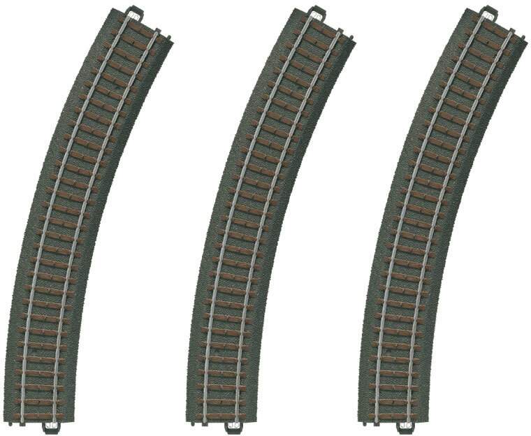 Marklin HO 20230 3-Rail C Track - My World -- Curved Sections pkg(3) 17-1/4 43.8cm Radius R2 30-Deg (12 Sections = Circle)