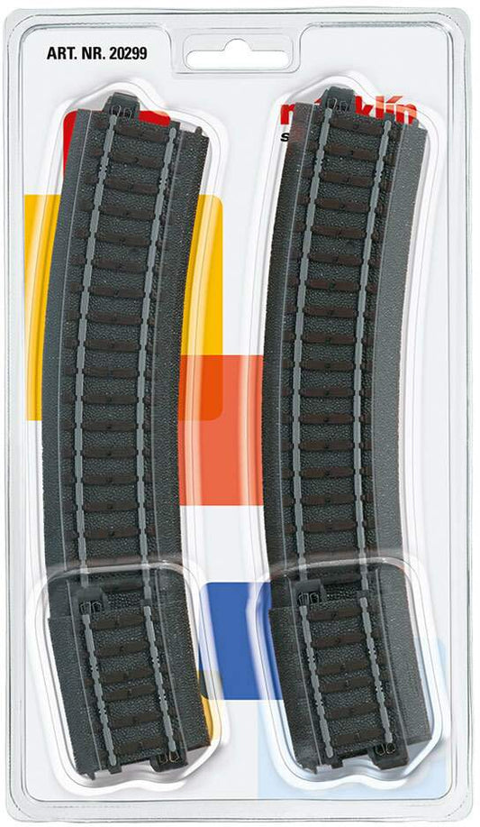 Marklin HO 20299 3-Rail C Track - My World -- Curved Set w/4 #24224 17-1/4 43.8cm Radius R2 30 Deg. & 2 #24206 R2 5.7 D