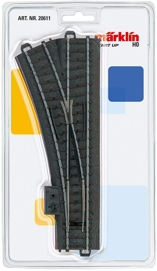Marklin HO 20611 3-Rail C Track - My World -- Manual Turnout - Left-Hand