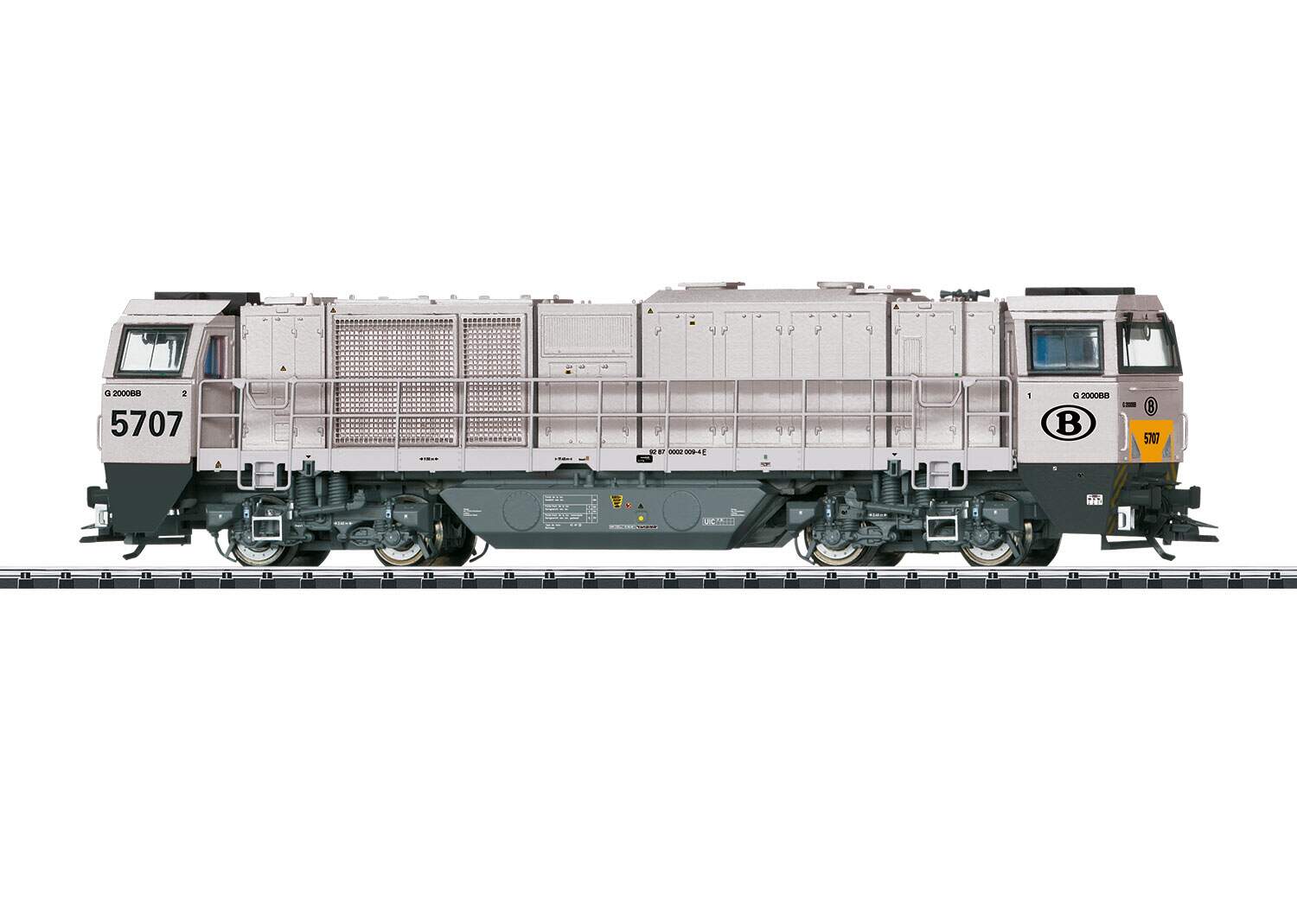 Trix HO 22921 Class G 2000 BB w/Sound & DCC -- ATC AngelTrainsCargo #5707 (Era VI 2011, gray, yellow)