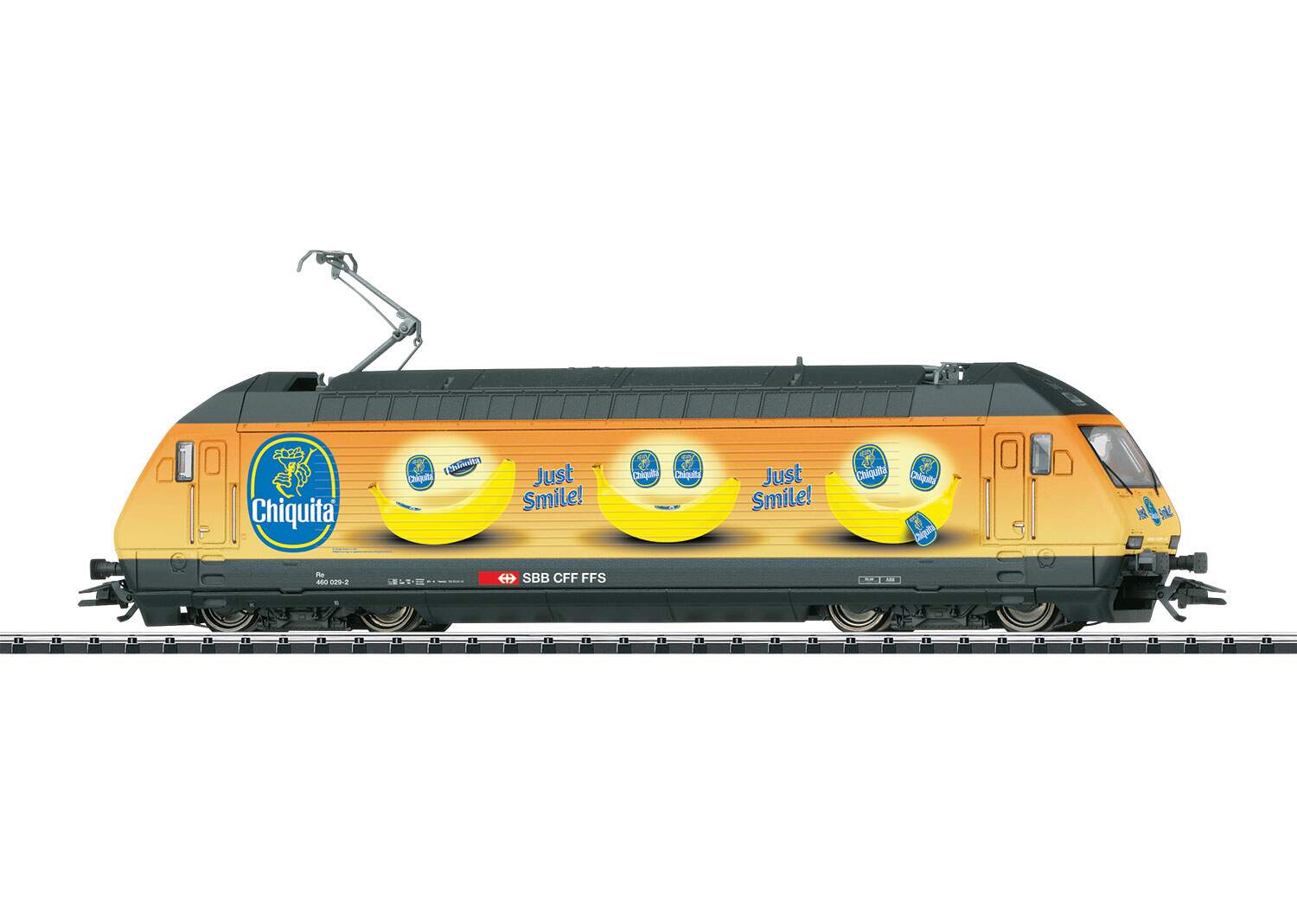 Trix HO 22943 Class Re 460 Electric w/Sound & DCC/SX -- Swiss Federal Railways SBB/CFF/FFS #460 029-2 (Era VI 2015, Chiquita Bananas