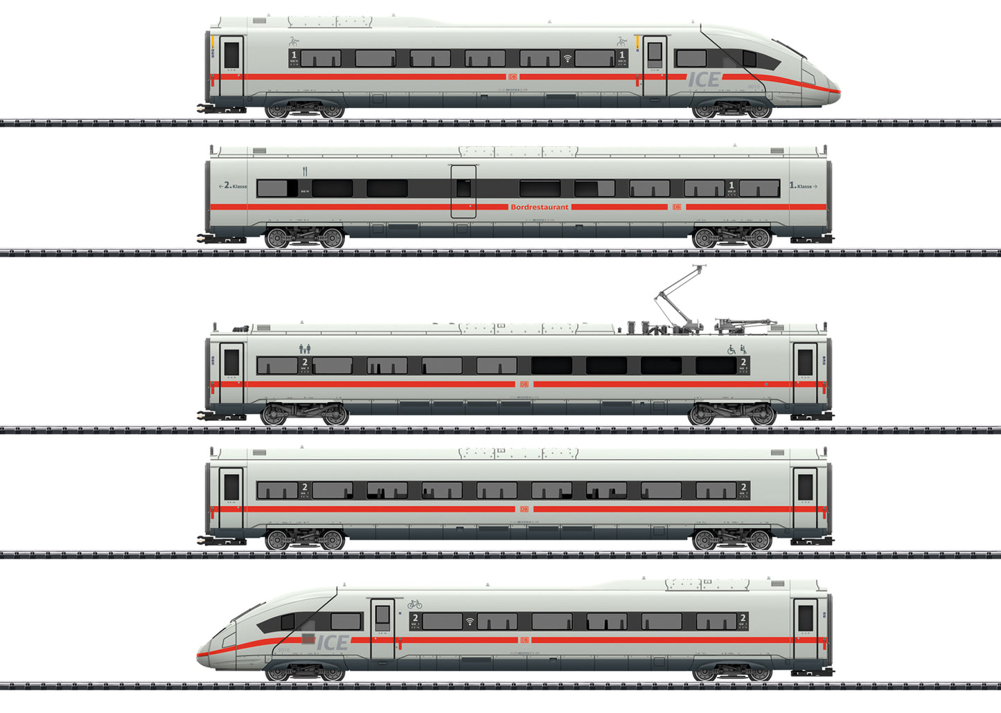 Trix HO 22971 ICE 4 Class 412-812 5-Car Train-Only - Sound and DCC-Digital -- German Railroad DB AG (Era VI 2018, white, red)