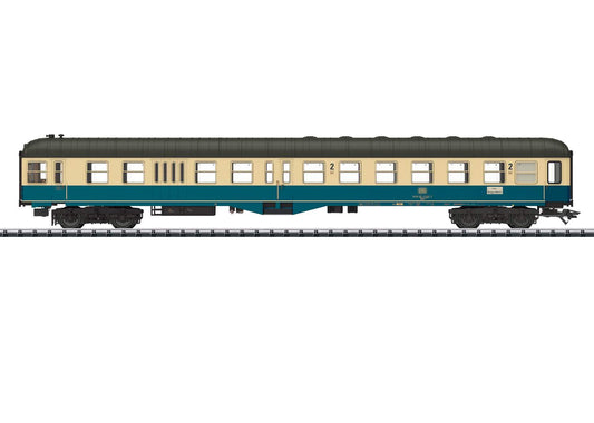 Trix HO 23175 Type BDylf 457 2nd Class Cab Car-Baggage - Coach - Ready to Run -- German Federal Railroad DB (Era IV 1984, ocean blue, ivory, gray)