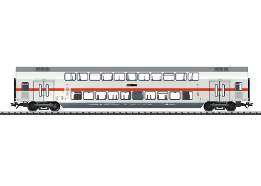 Trix HO 23252 Type DBpza 682.2 2nd Class Bi-Level Coach - Ready to Run -- German Railroad DB AG 3 (Era VI 2016, white, red, gray)
