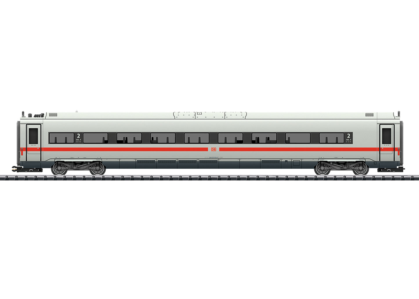 Trix HO 23972 ICE 4 Class 412 2nd Class Intermediate Car Add-On - Ready to Run -- German Railroad DB AG (Era V 2018, white, red)