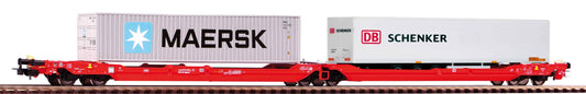 Piko HO 24619 T3000e Intermodal w/1 40' Maersk cont + 1 PNO trlr DB VI DC 2024 New Item
