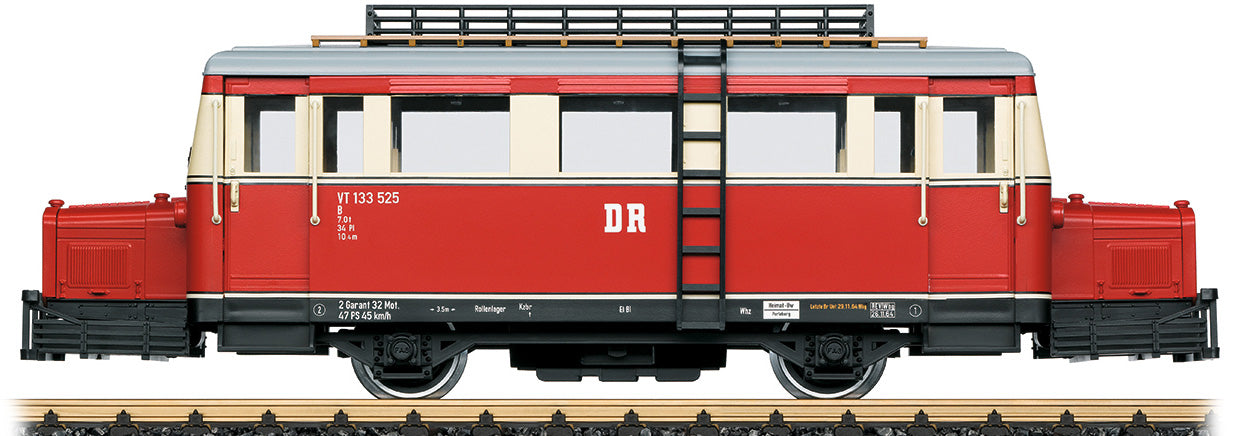 LGB G 24662 Class VT 133 Wismar Rail Bus - Sound and DCC -- German State Railroad DR VT 133 525 (Era IV, red, ivory)