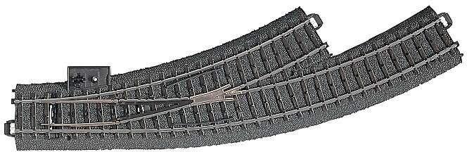 Marklin HO 24671 3-Rail C Track -- Left Hand Manual Curved Turnout