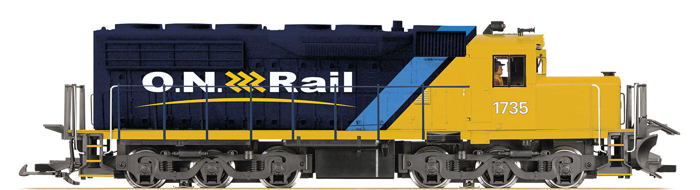 LGB G 25556 SD40 w/Sound & DCC -- Ontario Northland #1735 (blue, yellow, ON Rail Logo)