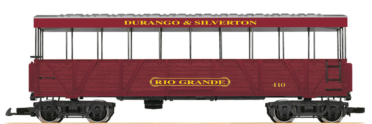 LGB G 30261 Excursion View Car - Ready to Run -- Durango & Silverton #410 Rio Grande (red)