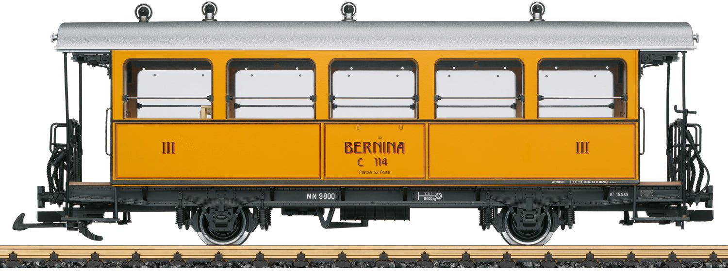 LGB G 30563 RhB Bar Car  Car Number C 114 2022 New Item