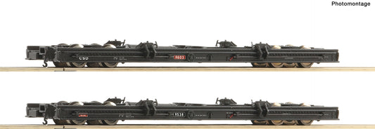 Roco HO 34068 2-piece set: H0e roller wagon  CSD  era III DC 2023 New Item