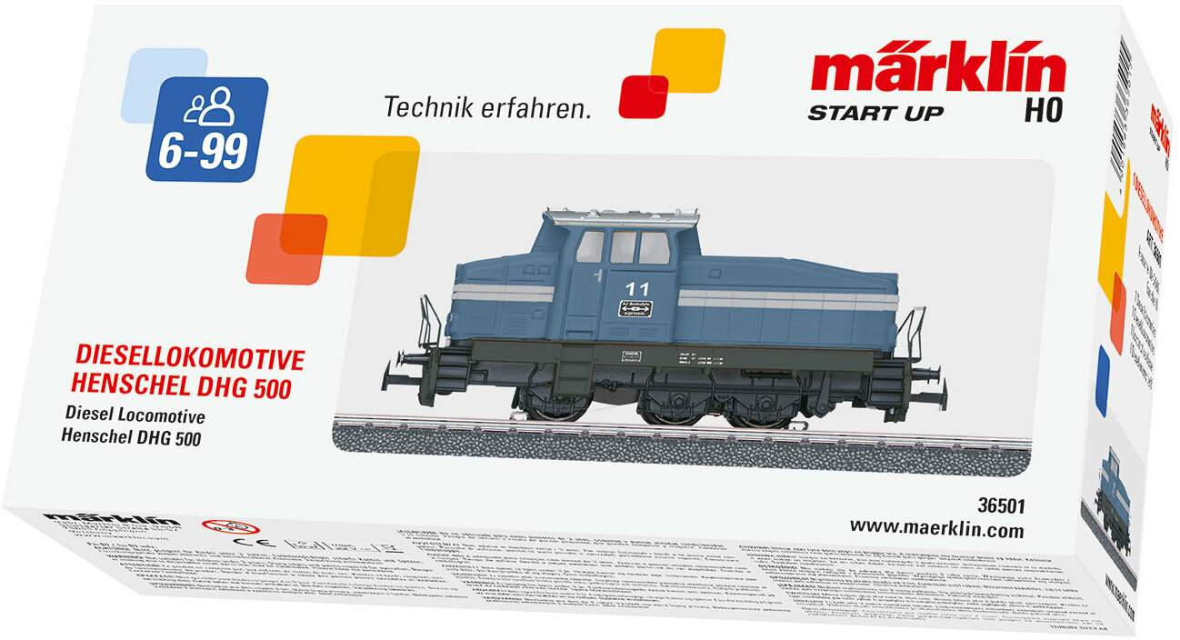Marklin HO 36501 Diesel Henschel DHG 500 Switcher - Digital Equipped -- #11 (blue, white)